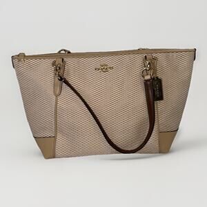 NWT Coach Legacy Jacquard Ava Tote Bag In Milk Beechwood